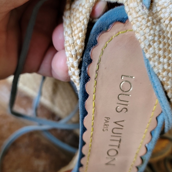 Louis Vuitton Leather/Suede String Wedge Sz. Eur 38 - Picture 6 of 14